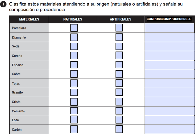 Ficha de clasificación dos mateirais